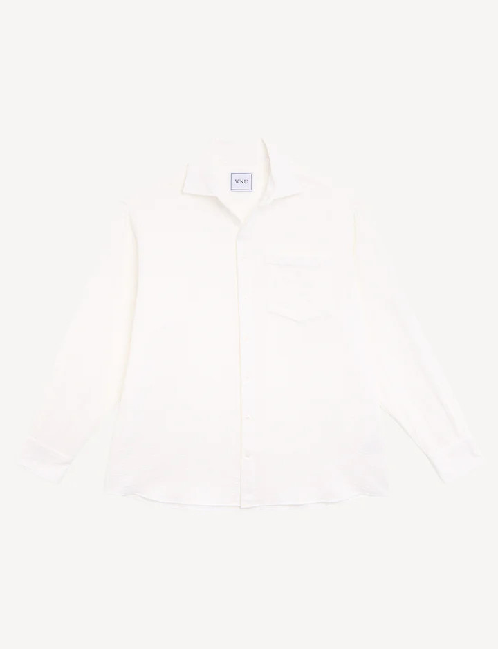 The Set: Cheesecloth, Off-White Shirt & Boxer | With Nothing Underneath