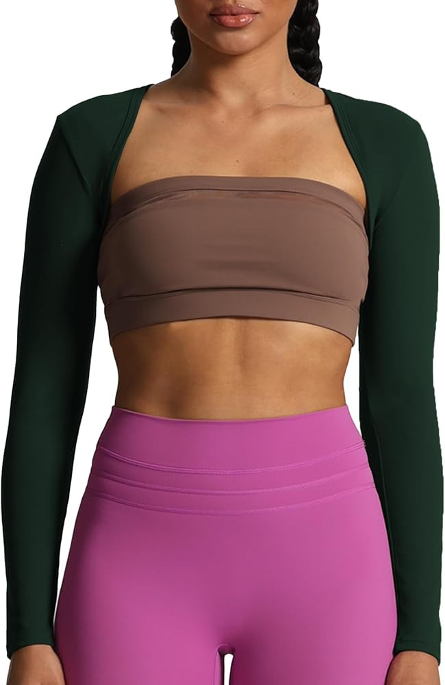 Aoxjox Women's Long Sleeve Open Front Bolero Shrug Crop Top Cardigan | Amazon (US)