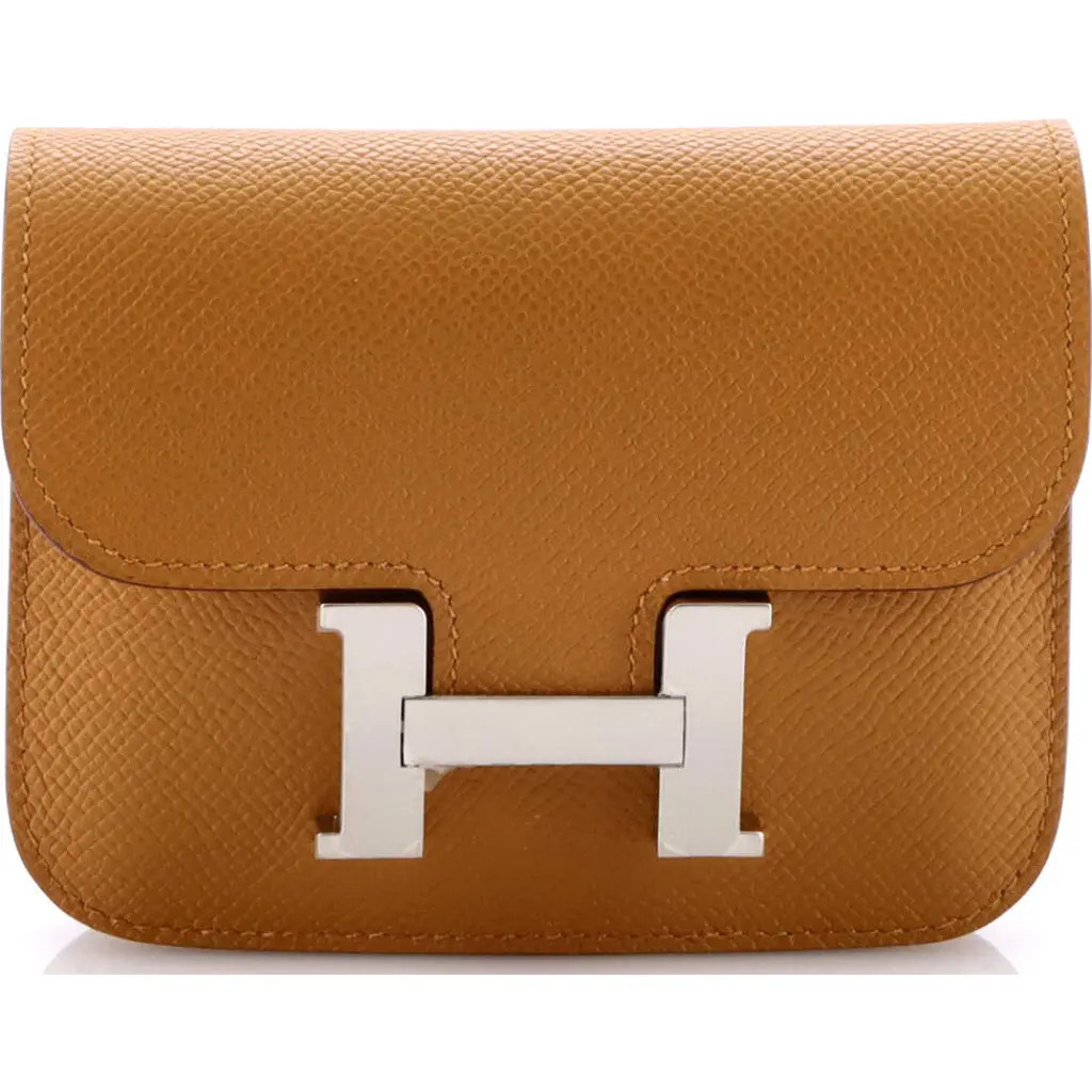 Pre-Owned Hermes Constance Slim Wallet Epsom in Sesame at Nordstrom | Nordstrom