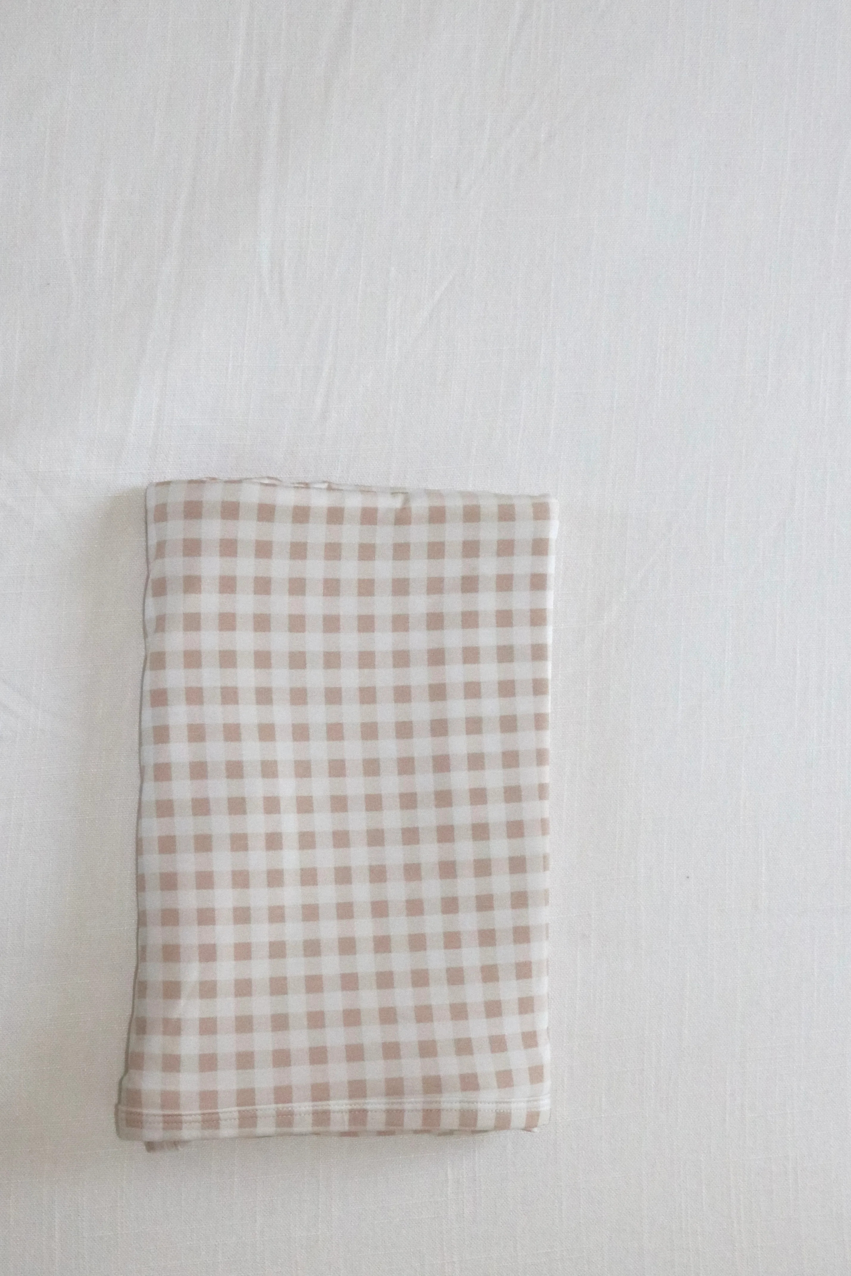 Bamboo Baby Swaddle in Tan Gingham | waverles