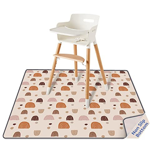 Baby Splat Mat for Under High Chair, 51 x 51 Inch Boho Splash Mat, Waterproof and Washable Spill ... | Amazon (US)