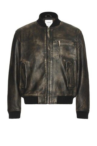 Distressed Leather Bomber Jacket | FWRD 