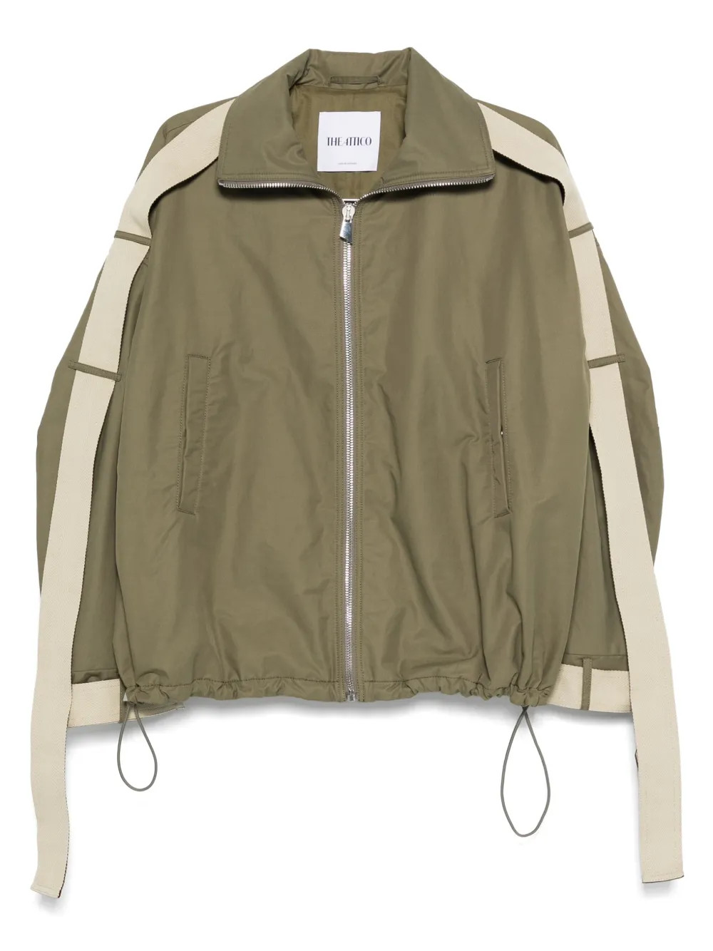 The Attico string-detail Bomber Jacket | Green | FARFETCH | Farfetch Global