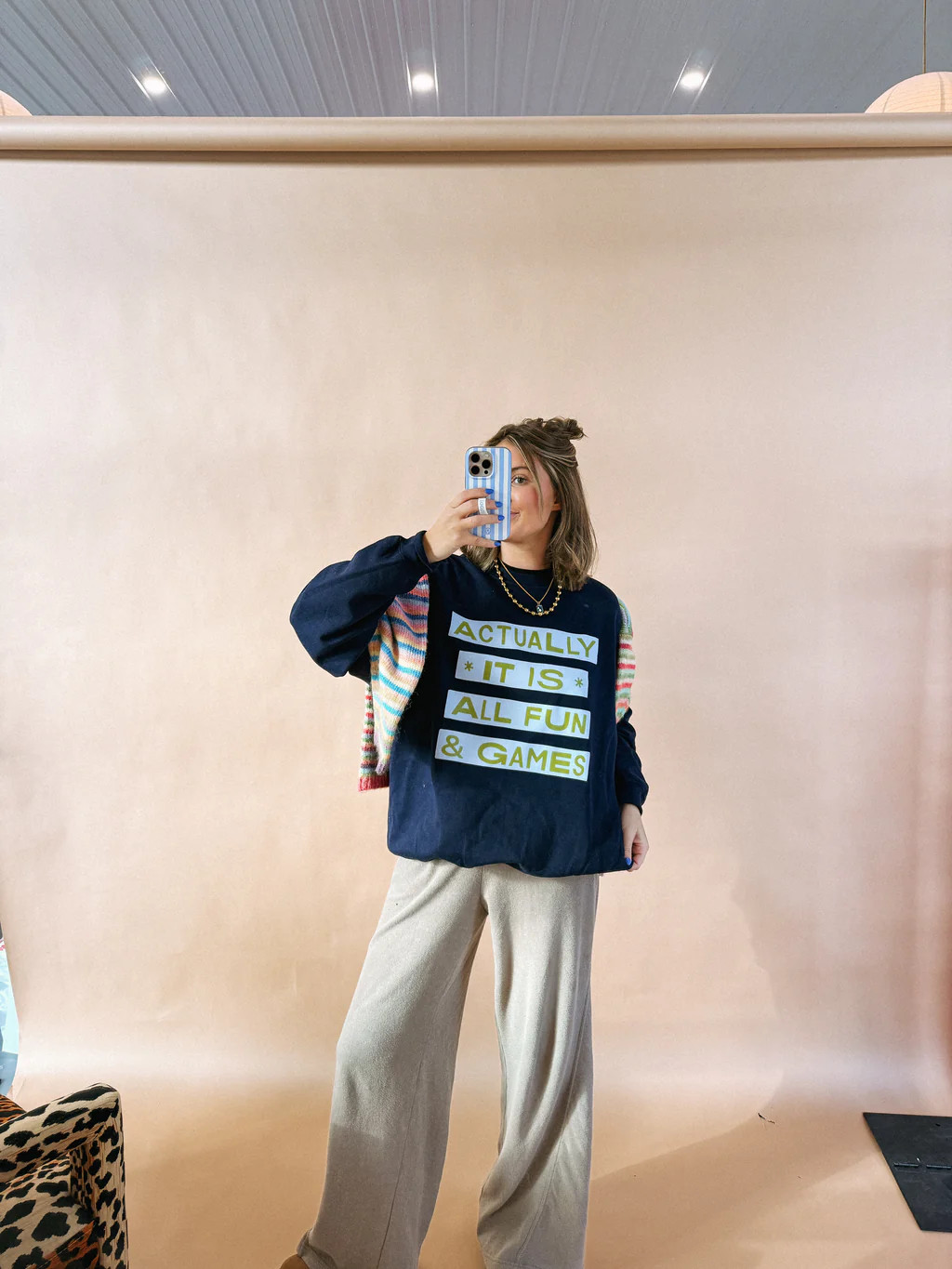 ETTA OG | all fun and games sweatshirt - navy | Etta+East