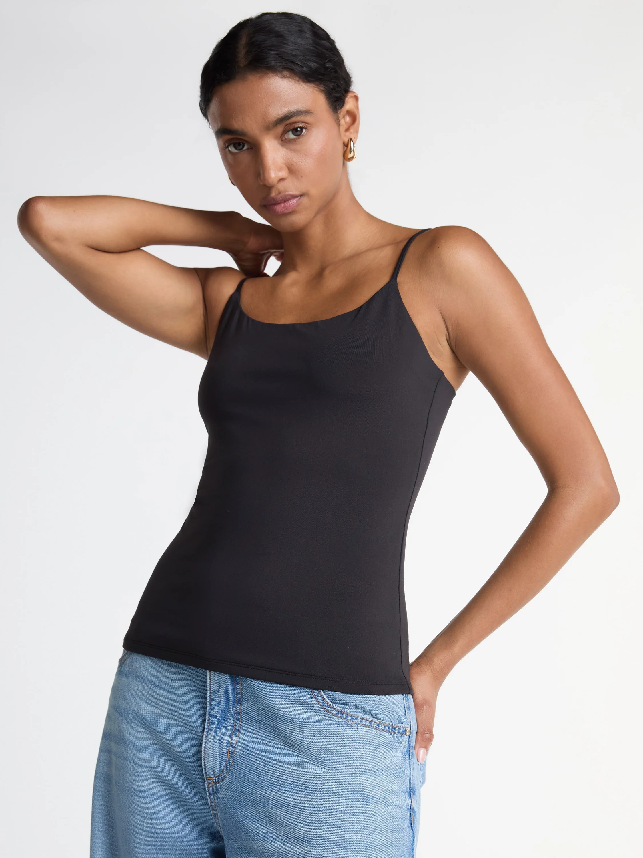 Scoop Women's Square Neck Contour Cami Top, Sizes XS-XXL | Walmart (US)