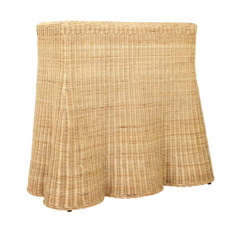 Bay Isle Home Woodsdale 36" Scalloped Rattan Console Table | Wayfair | Wayfair North America