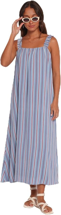 Petal & Pup Women's Alessandra-Maxi-Dress-Blue-Stripe | Amazon (US)