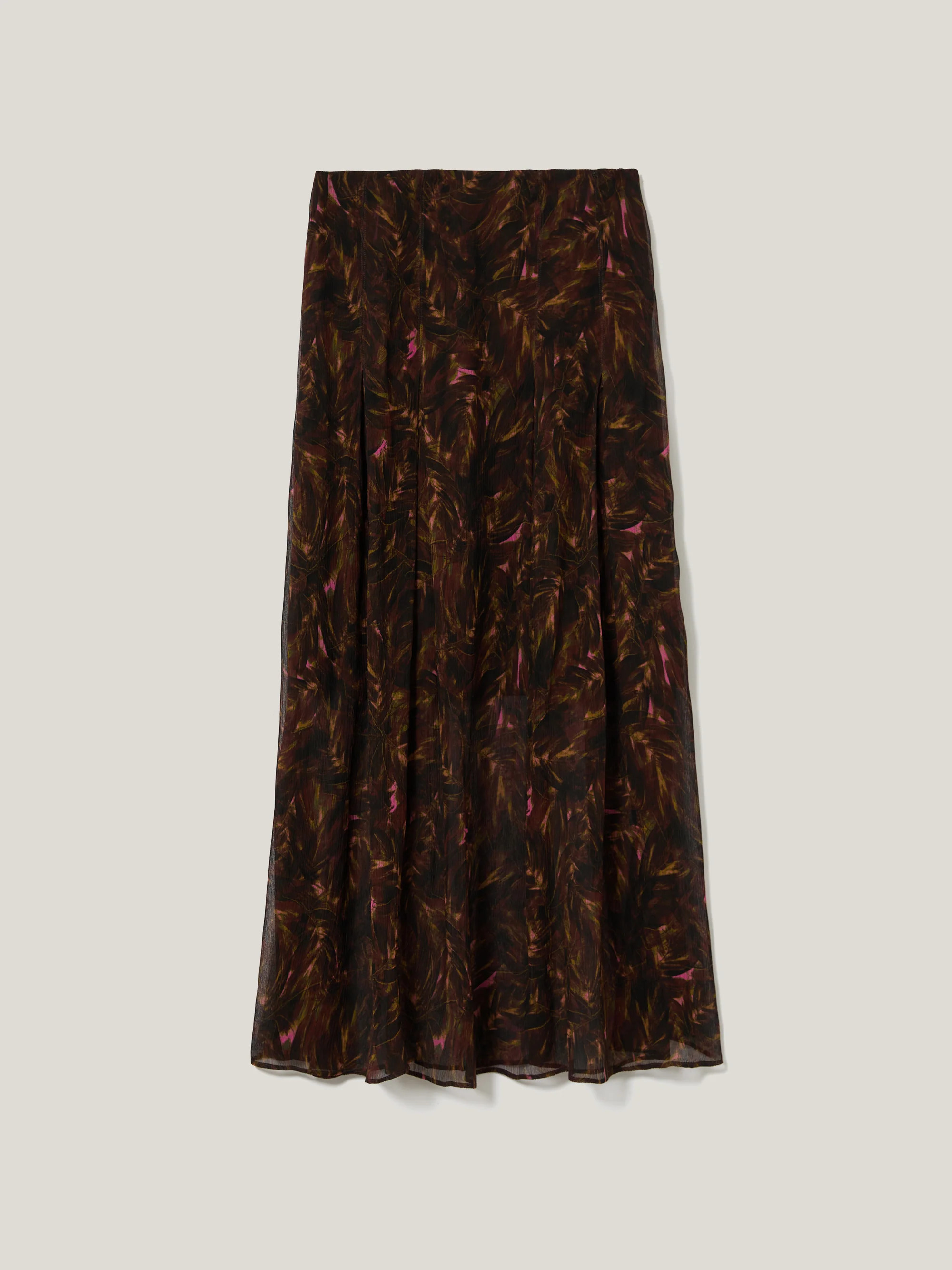Wild Feather Midi Skirt | Brown | Jigsaw (UK)