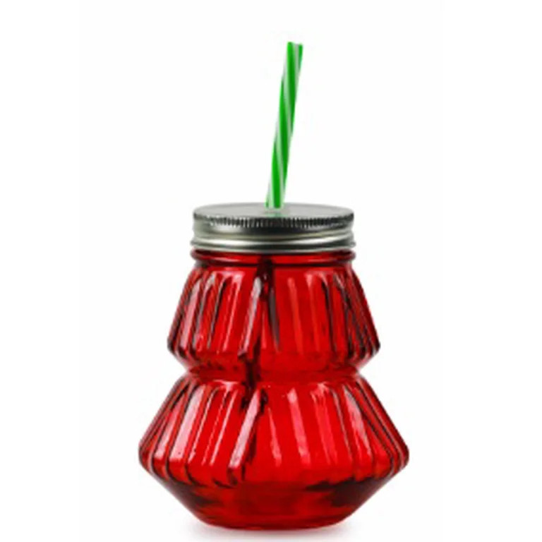 Holiday Time 24 Ounce Red Glass Christmas Tree Beverage Sipper - Walmart.com | Walmart (US)