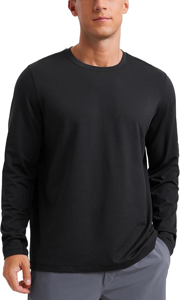CRZ YOGA Cloud Jersey Mens Long Sleeve Shirts Breathable Casual Workout Crewneck T-Shirts Soft Ba... | Amazon (US)