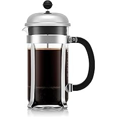 Bodum 34oz Chambord French Press Coffee Maker, High-Heat Borosilicate Glass, Polished Stainless S... | Amazon (US)