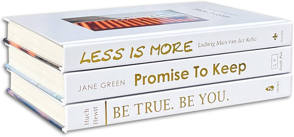 White Decorative Books for Coffee Table - 3 Hardcover Books for Decor, Faux Books for Decoration ... | Amazon (US)