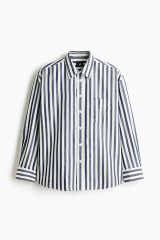 H & M - Relaxed-Fit Poplin Shirt - Blue | H&M (US + CA)