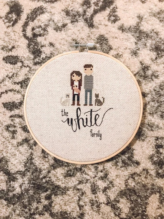 Custom Hand Stitched Family Portrait | Etsy (US)