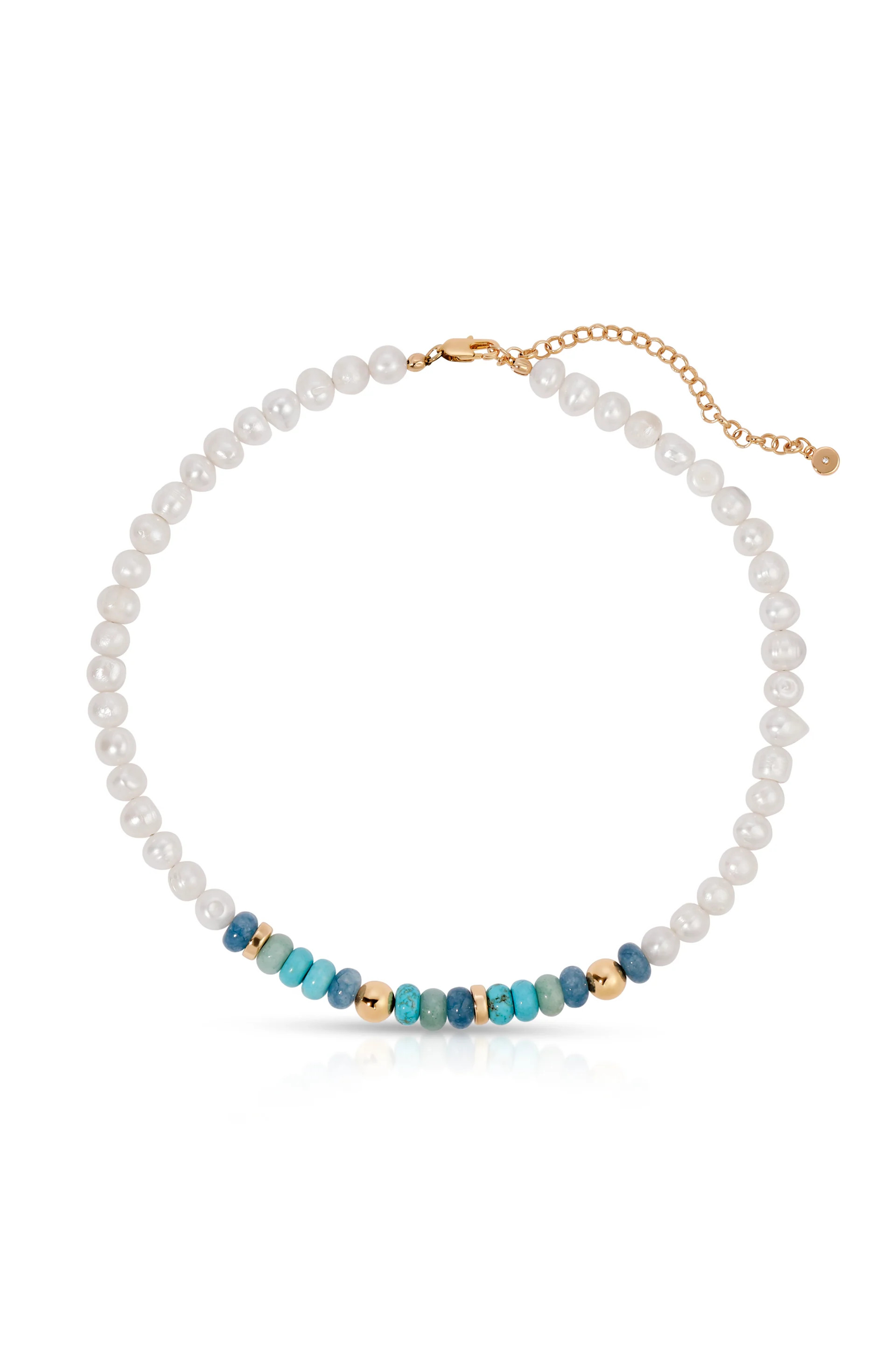 Beach Day Pearl and Gemstone Necklace | Ettika