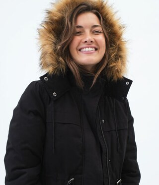 Faux Fur Trim Hooded Parka | Aeropostale