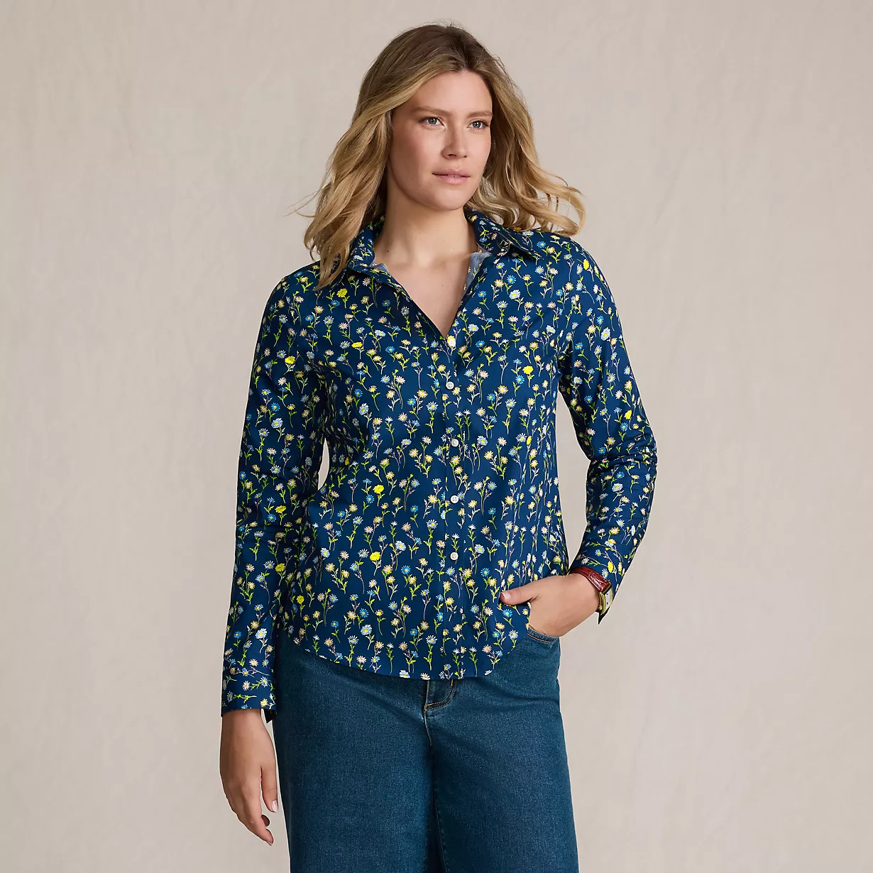 No Iron Button Front Shirt | Lands' End (US)