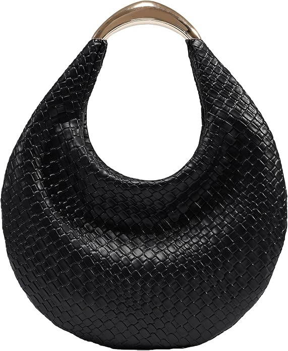 Women's Braided Leather Hobo Bag, Handmade Woven Top Handle Shoulder Handbag Lightweight & Stylis... | Amazon (US)