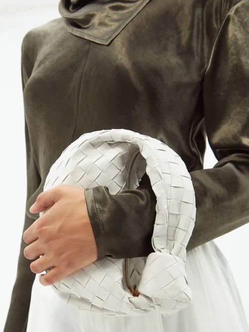 Bottega Veneta - Jodie Mini Intrecciato-leather Bag - Womens - White | Matches (US)