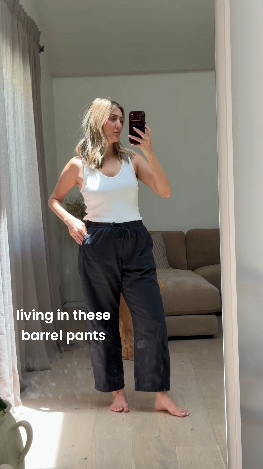 If it’s one pair of pants I’ve made you buy, let it be these!!! The perfect everyday comfortable pants!!! I’m ordering more colors for sure. And it’s on major sale! They’re cotton, have pockets, drawstring, and barrel style but nothing overwhelming. 
Wearing M, regular length 

Everyday outfit 
Errands outfit 
Play date outfit 
Mom on the go outfit
Fourth of July sale
Barrel pants 
Postpartum outfit

#LTKootd #LTKdayinmylife #LTKmomlife