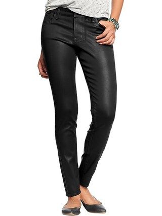 Old Navy Womens The Rockstar Mid Rise Coated Jeans Size 0 Regular - Black jack | Old Navy US