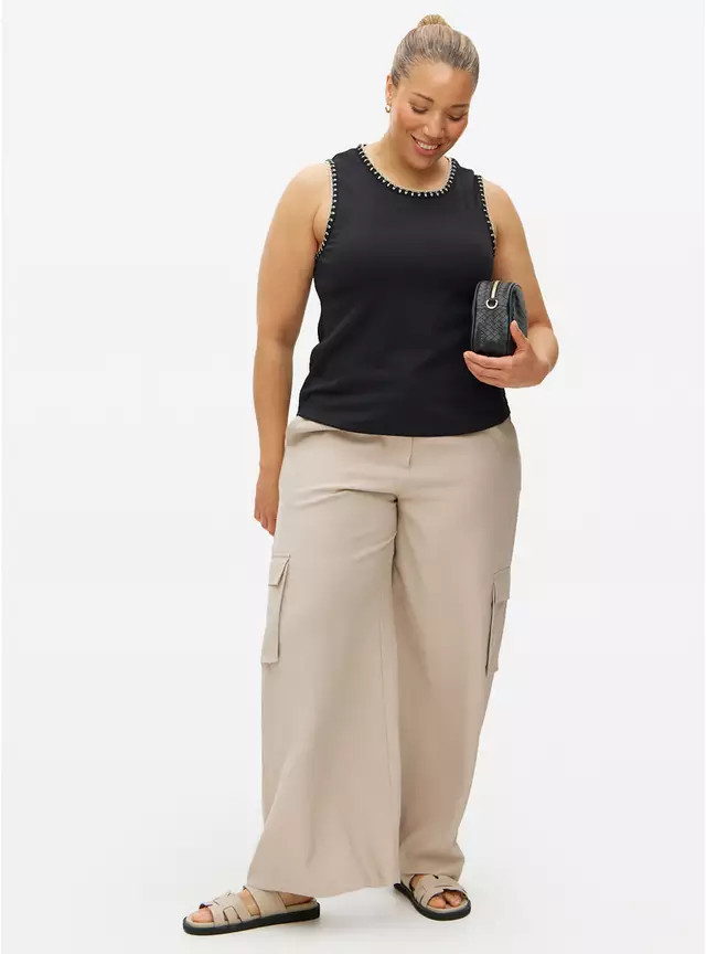 Black Contrast Crochet Trim Vest 10 | Tu Clothing