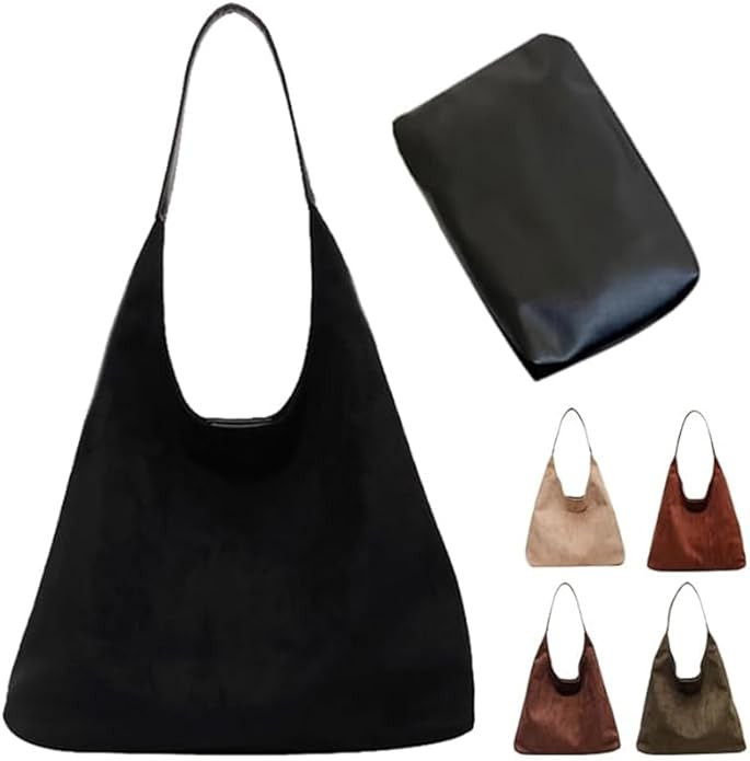 Suede Bags for Women Brown Suede Bag Suede Bag Retro Suede Slouchy Bag Suede Shoulder Bag Slouchy... | Amazon (US)