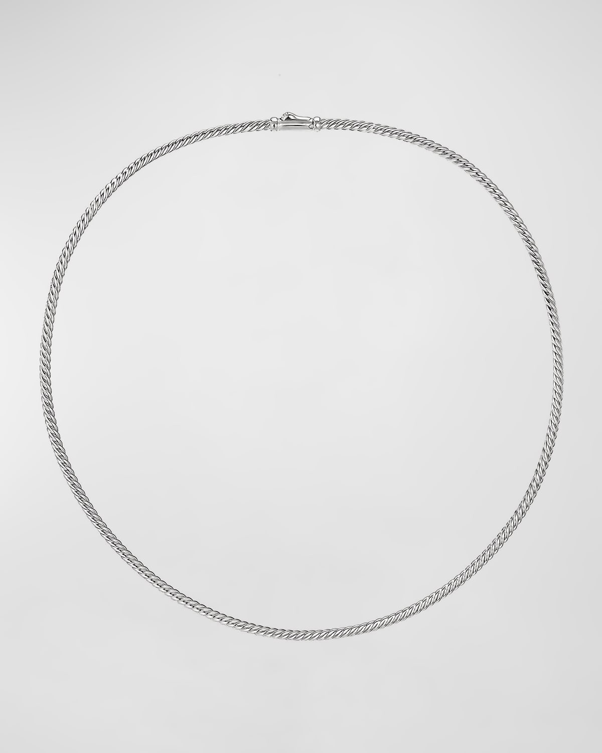 Sculpted Cable Necklace in Silver, 2.6mm | Neiman Marcus