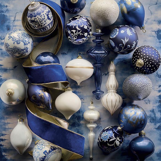 Noel Bleu 40-piece Ornament Collection | Frontgate | Frontgate