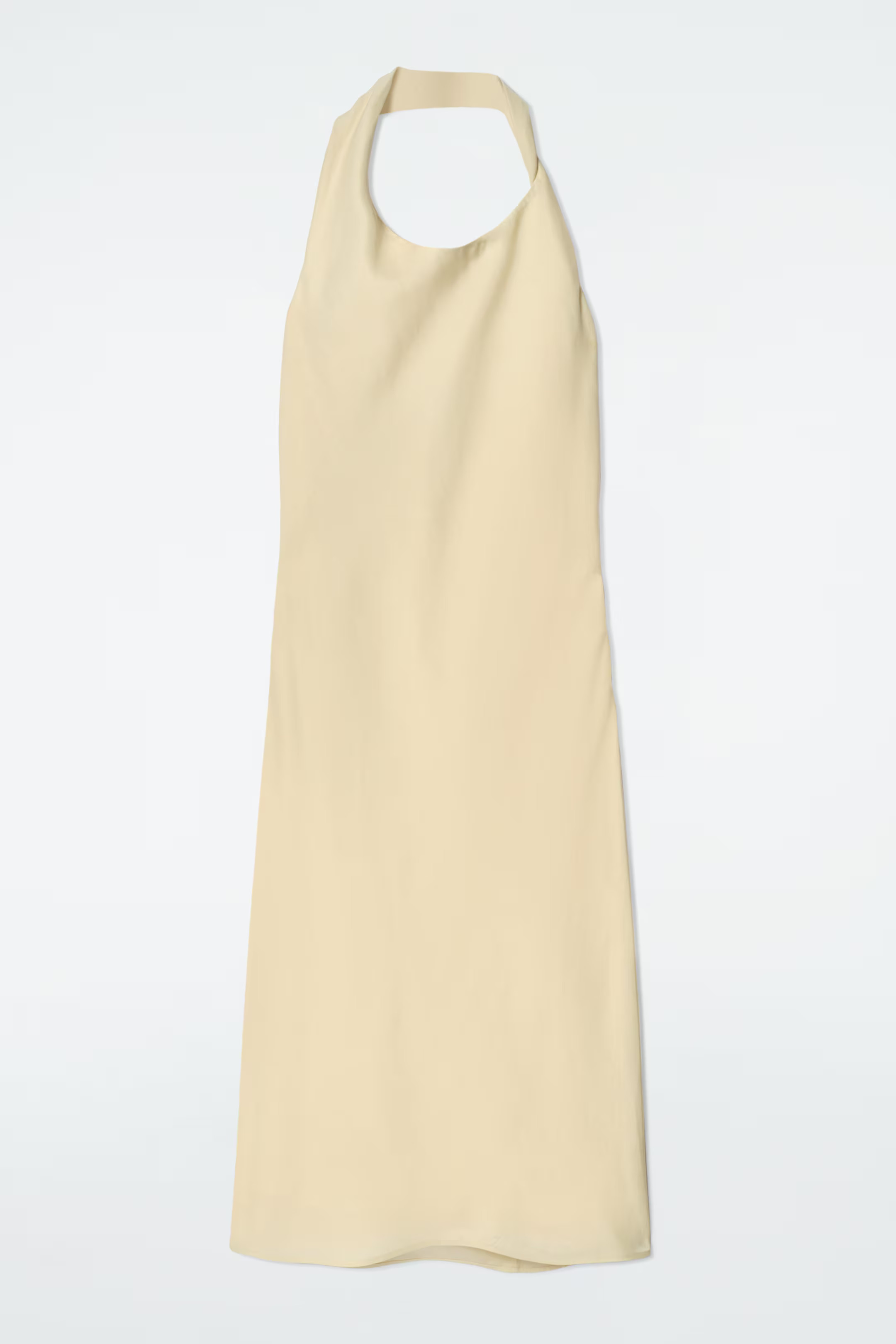 TWISTED LINEN-BLEND HALTERNECK DRESS - BUTTER YELLOW | COS UK