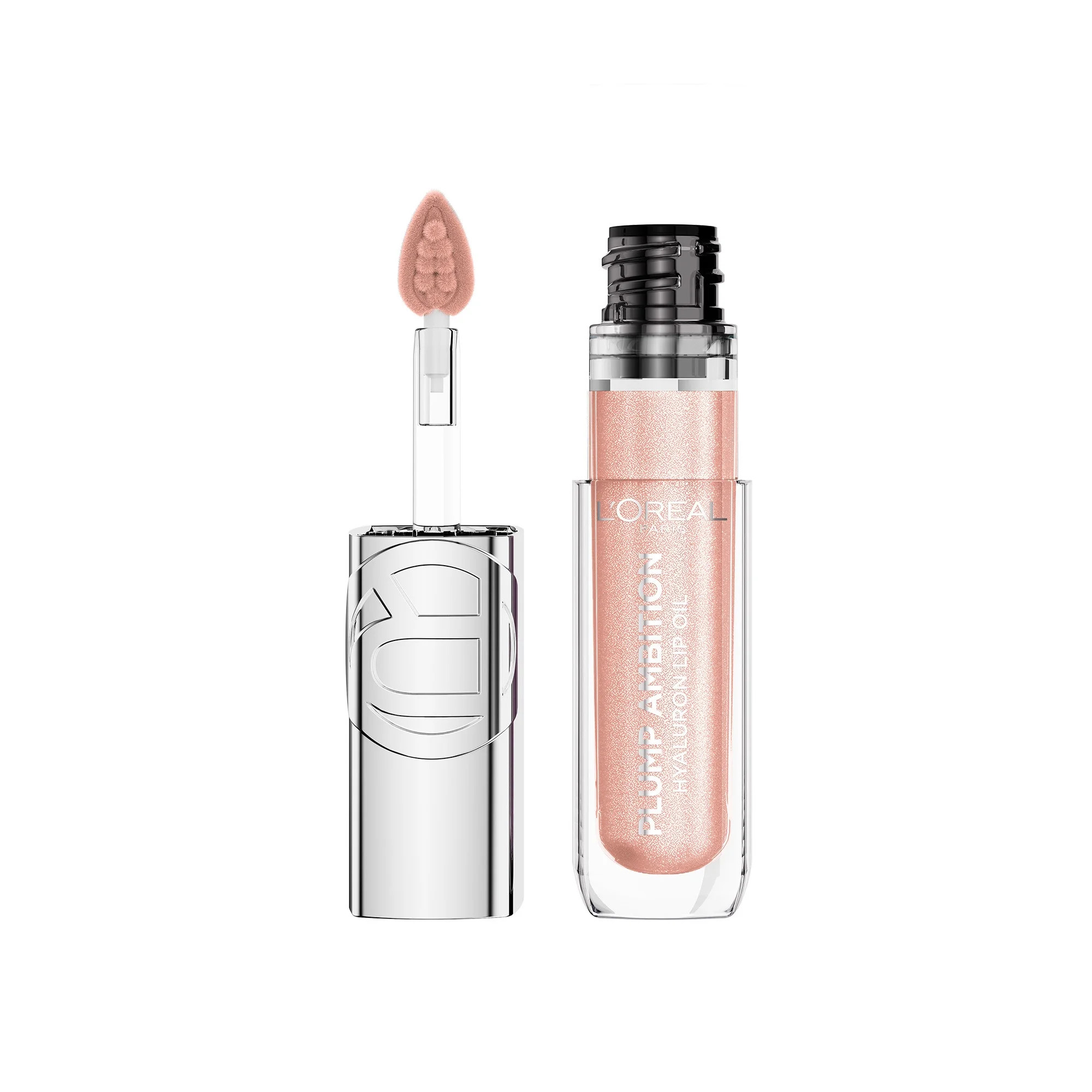 L'Oreal Paris Plump Ambition Plump Ambition Hyaluron Lip Oil Shimmer, Quartz Lights, 0.16 fl oz | Walmart (US)