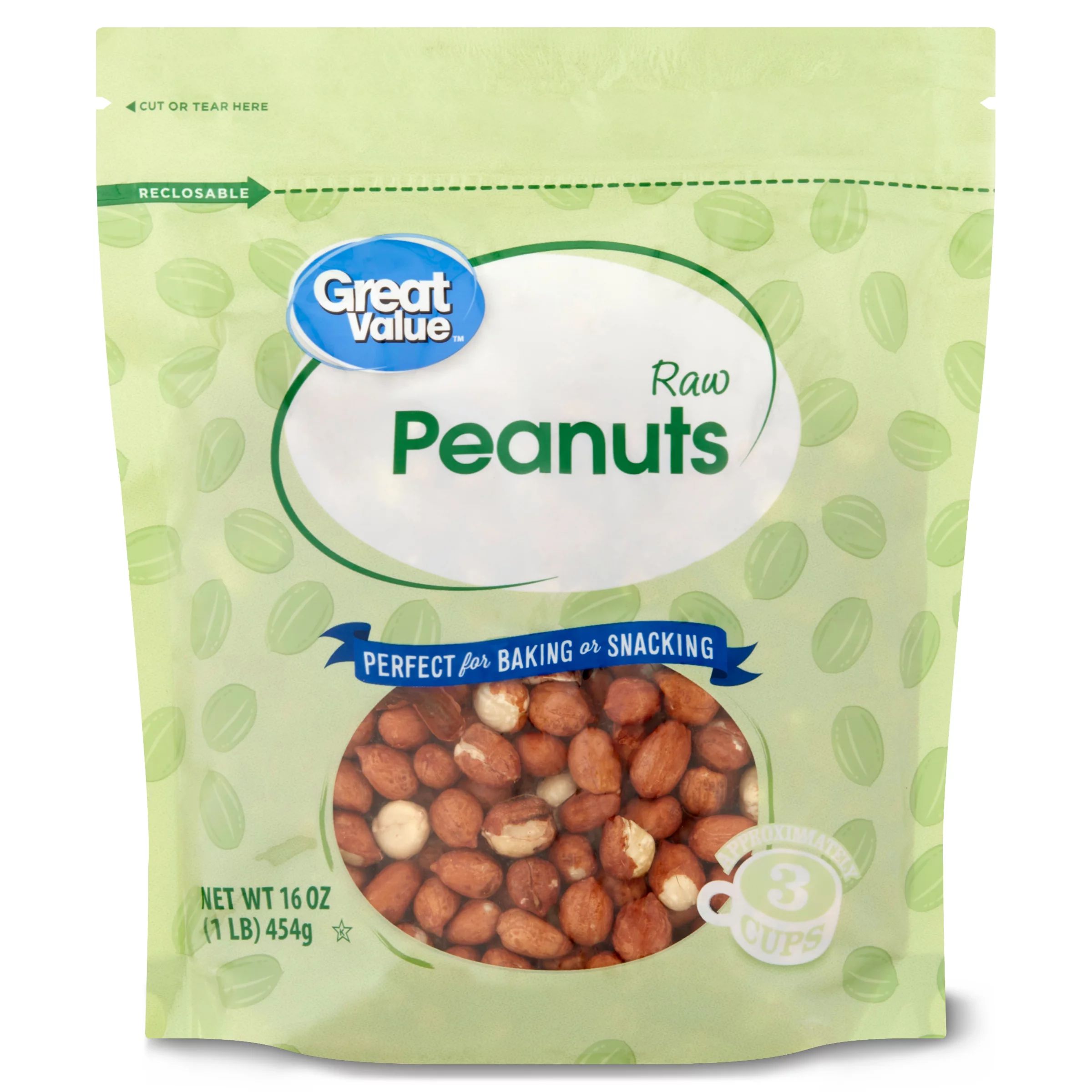 Great Value Raw Peanuts, 16 oz - Walmart.com | Walmart (US)