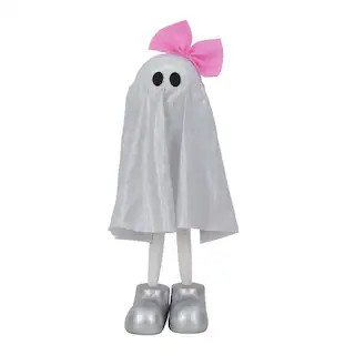16" Standing Fabric Glitter Ghost with Bow Tabletop Décor by Ashland® | Michaels | Michaels Stores