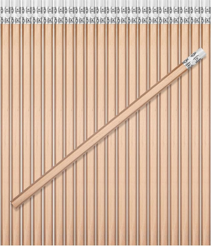 TecUnite 60 Pcs HB Pencils #2 Unsharpened Wood Cased Pencils with Eraser Hexagonal Pencil Cute Gr... | Amazon (US)