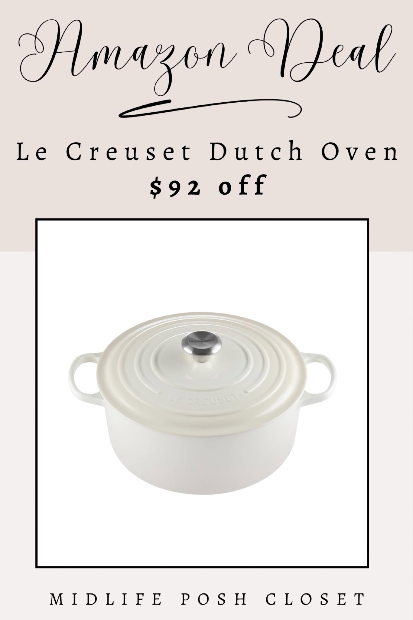 Amazon Prime Days EARLY DEAL: Le Creuset Dutch Oven is $92 off! I love cooking soups and chili in my Dutch oven in Fall and Winter. 

#LTKHome #LTKSaleAlert