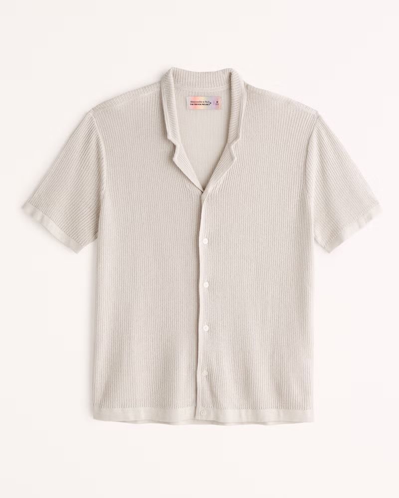 Gender Inclusive Pride Open Stitch Button-Through Sweater Polo | Gender Inclusive Gender Inclusiv... | Abercrombie & Fitch (US)