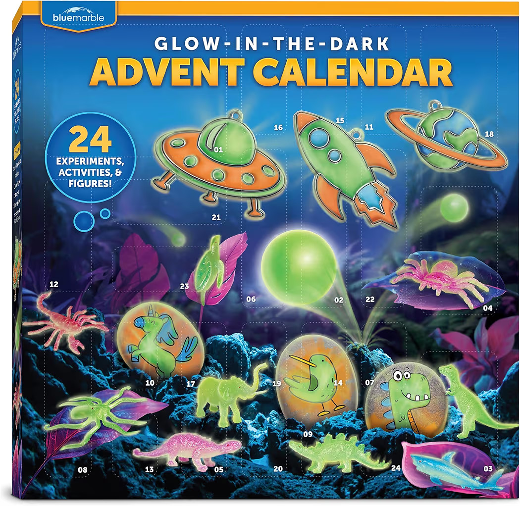 Blue Marble Glow In The Dark Advent Calendar 2025 – Christmas Countdown Calendar with 24 Scienc... | Amazon (US)