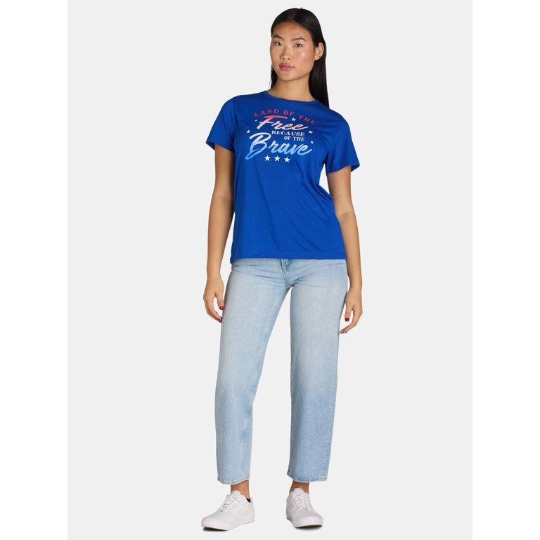 Women's Americana Graphic Tee with Short Sleeves from Way to Celebrate, Sizes S-3XL | Walmart (US)