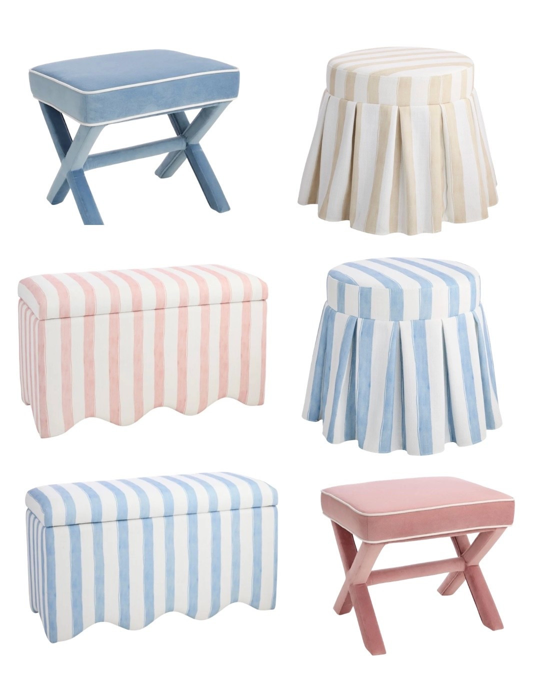 LOVE these for a preppy room, coastal cottage, whimsical space-
Striped storage ottomans anthro style

#LTKHome #LTKSeasonal #LTKKids