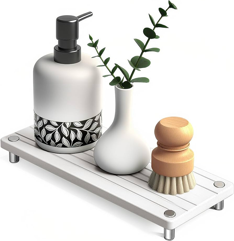 Quick Dry Sink Caddy Kitchen Sink Organizer, Water Absorbing Stone Tray for Sink, Stone Drying Tr... | Amazon (US)