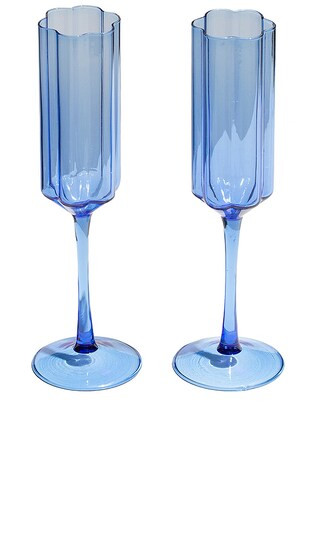 Wave Flutes Set of 2 in Blue | Revolve Clothing (Global)