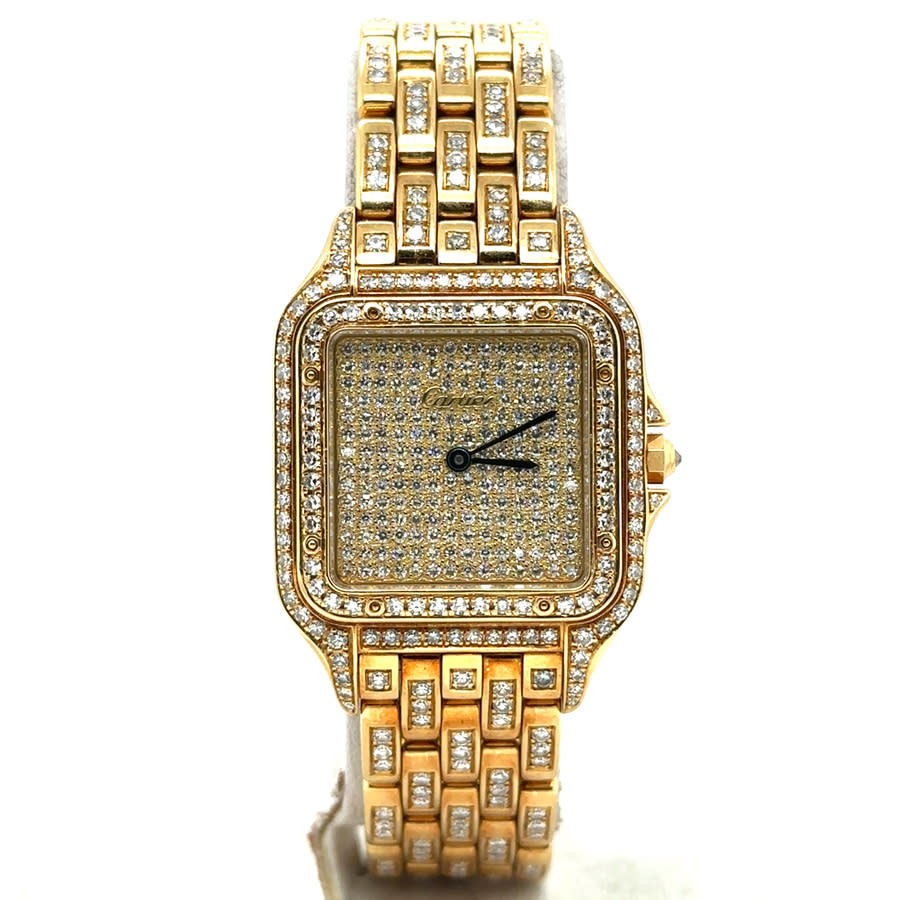 Pre-owned Cartier Panthere Quartz Diamond Ladies Watch WF3072B9PVE | Jomashop.com & JomaDeals.com