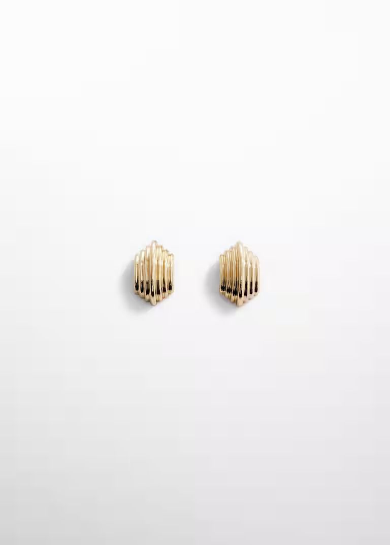 Embossed semi-hoop earrings -  Women | Mango USA | MANGO (US)