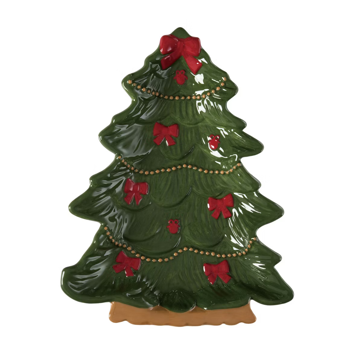 Transpac Dolomite Bow Tree Platter - Festive Ceramic Serving Platter for Christmas Celebrations a... | Target