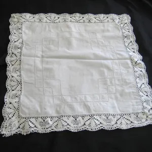 Vintage Square Fabric Doily, White Cotton Crochet Lace Border, 18 X 19 Inches, Mid Century 50s 60... | Etsy (US)