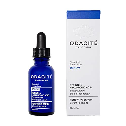 Odacité Renewing Retinol & Hyaluronic Acid Facial Serum – Luxury Anti-Aging Face Serum for Fine Lines, Wrinkles & Blemishes with Squalane, Vitamins A,B,D,E & Rose Floral Water – 1 fl oz | Amazon (US)