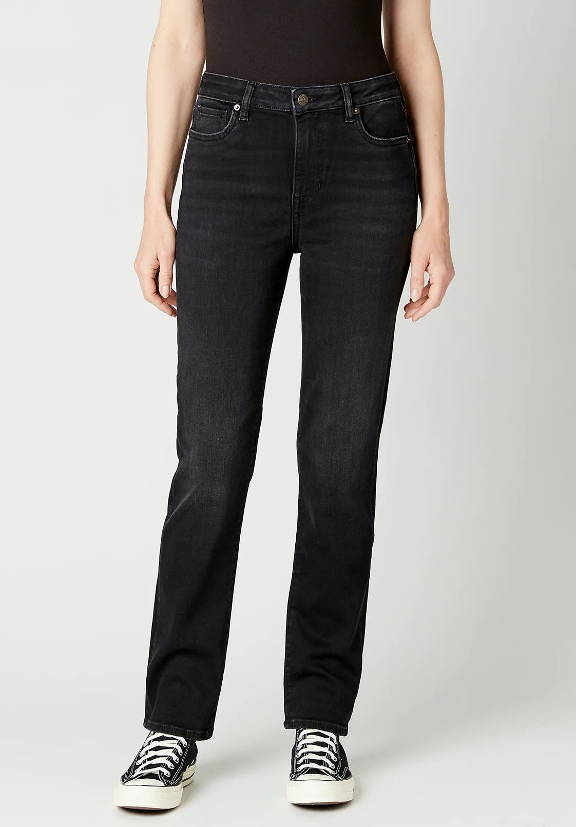 High Rise Straight Jayden Women's Jeans in Faded Black - BL15834 | Buffalo David Bitton