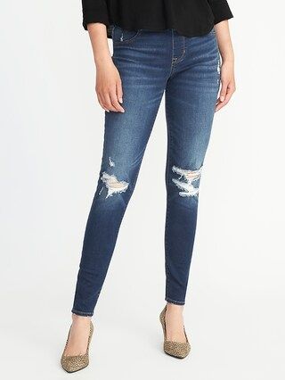Mid-Rise Distressed Rockstar Jeggings for Women | Old Navy US