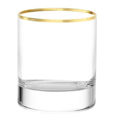 11.3oz 6pk Glass NY Bar Single Old Fashion with Gold Rim Drinkware Set - Stolzle Lausitz | Target
