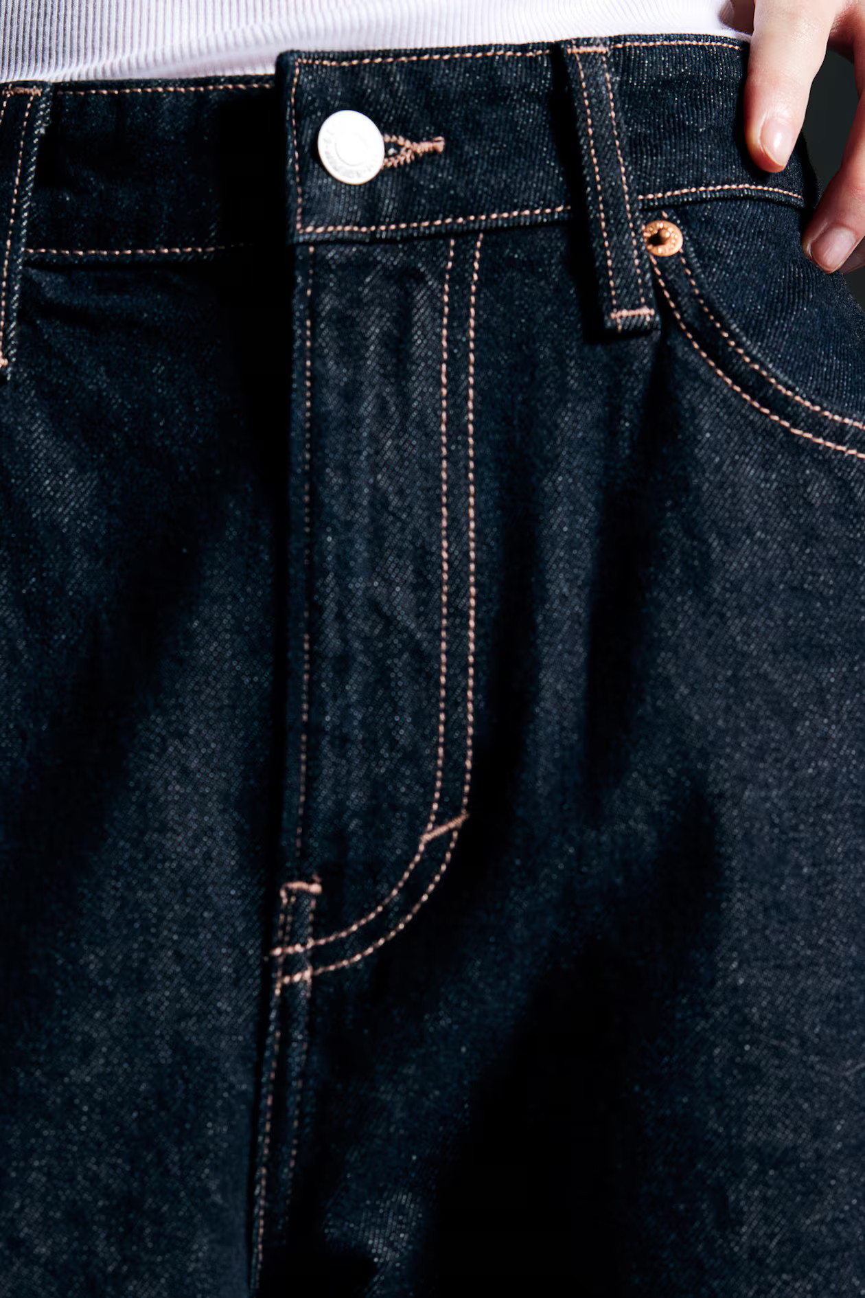 Barrel High Jeans - Dark denim blue - Ladies | H&M GB | H&M (UK, MY, IN, SG, PH, TW, HK)